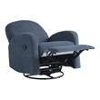 Relax A Lounger Parson Swivel Rocker Recliner in Blue Polyeseter Fabric