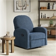 Relax A Lounger Parson Swivel Rocker Recliner in Blue Polyeseter Fabric