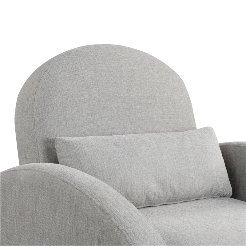 Serta Tracy Convertible Chair in Light Gray Chenille Fabric Upholstery