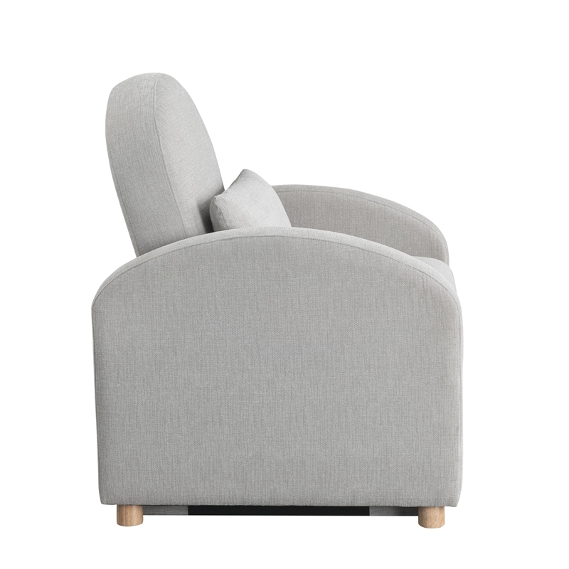 Serta Tracy Convertible Chair in Light Gray Chenille Fabric Upholstery