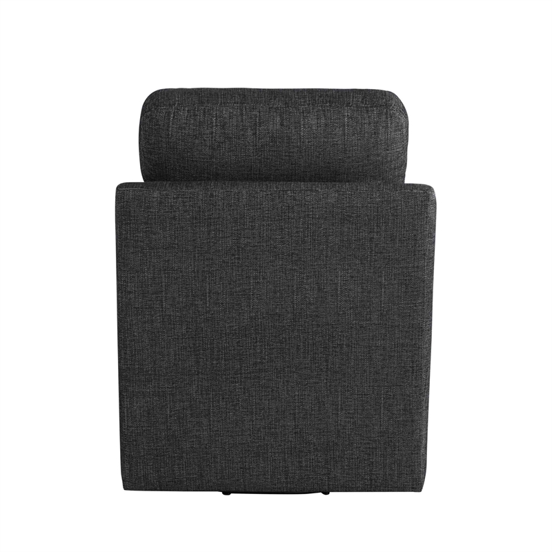 Studio Living Haven Swivel Accent Chair in Black Chenille Fabric Upholstery