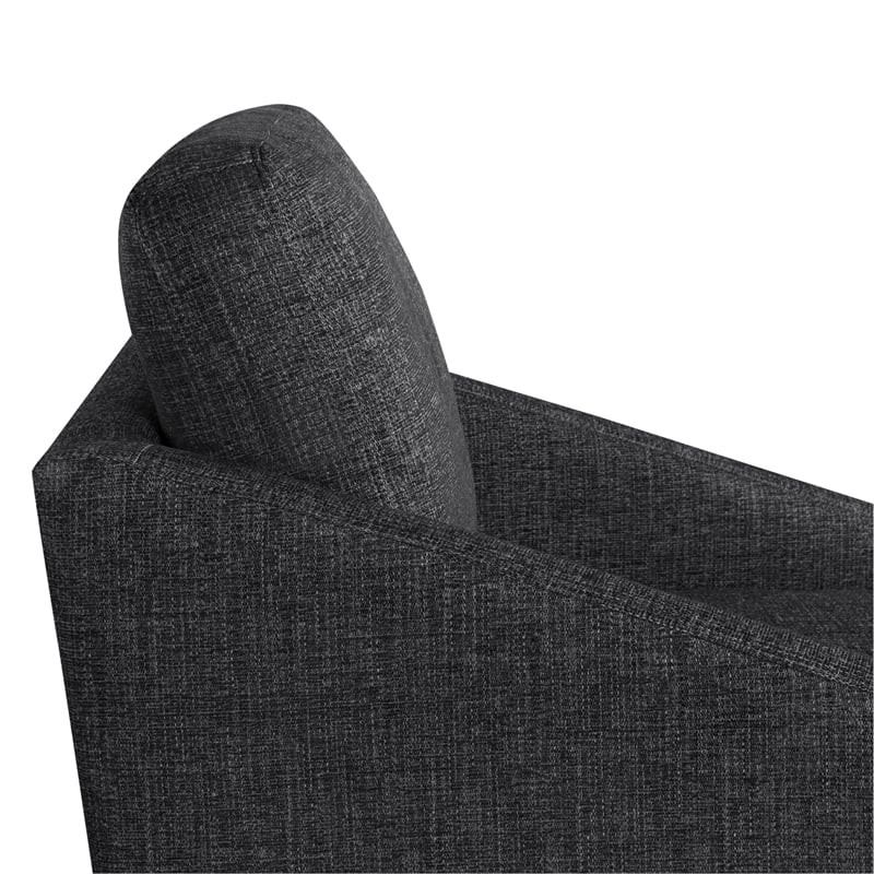 Studio Living Haven Swivel Accent Chair in Black Chenille Fabric Upholstery