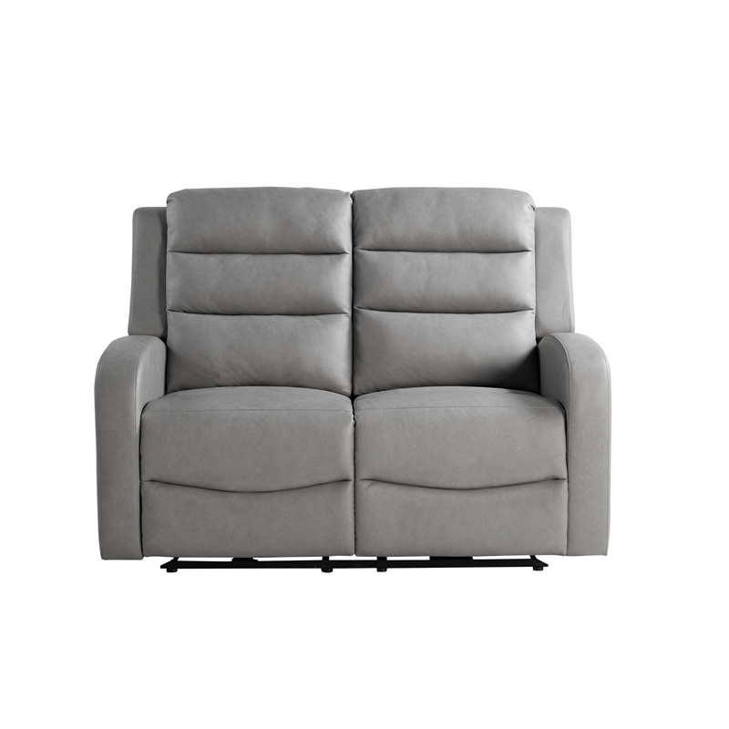 Relax A Lounger Ashland Power Recliner Loveseat in Gray Vegan Faux Leather
