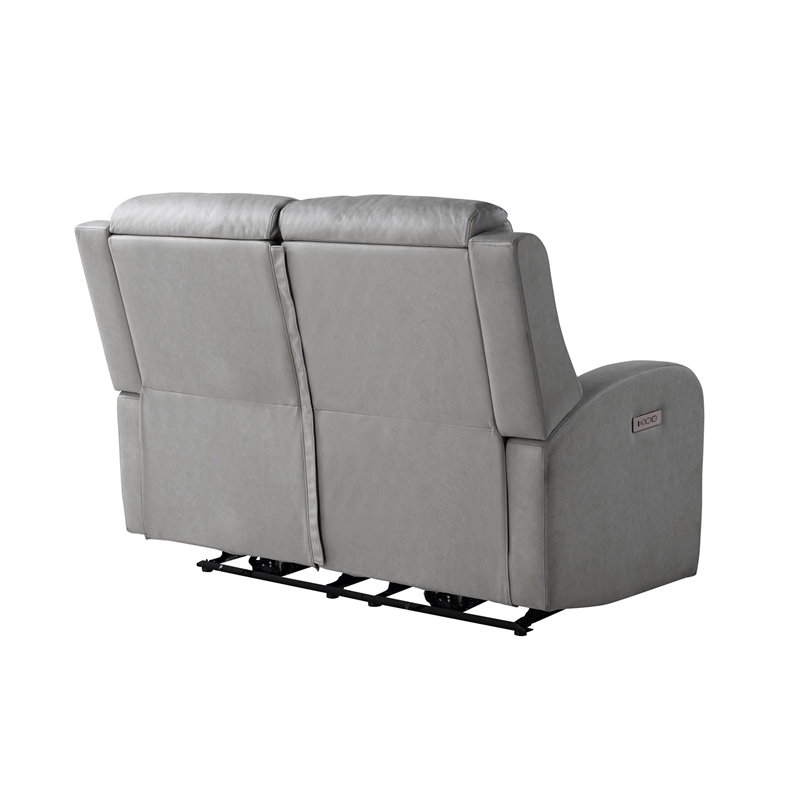 Relax A Lounger Ashland Power Recliner Loveseat in Gray Vegan Faux Leather
