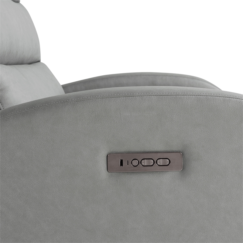 Relax A Lounger Ashland Power Recliner Loveseat in Gray Vegan Faux Leather