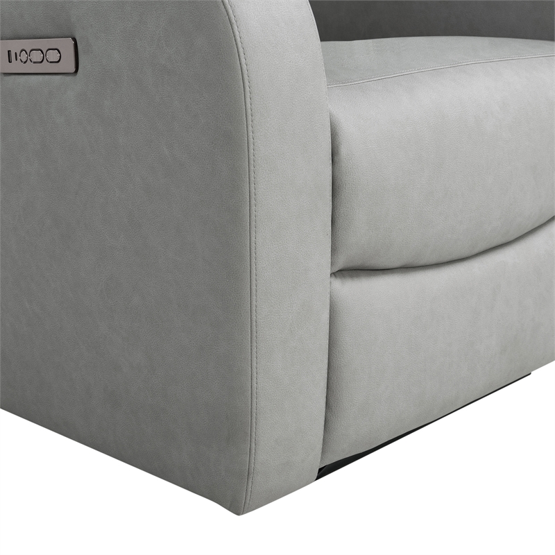 Relax A Lounger Ashland Power Recliner Loveseat in Gray Vegan Faux Leather