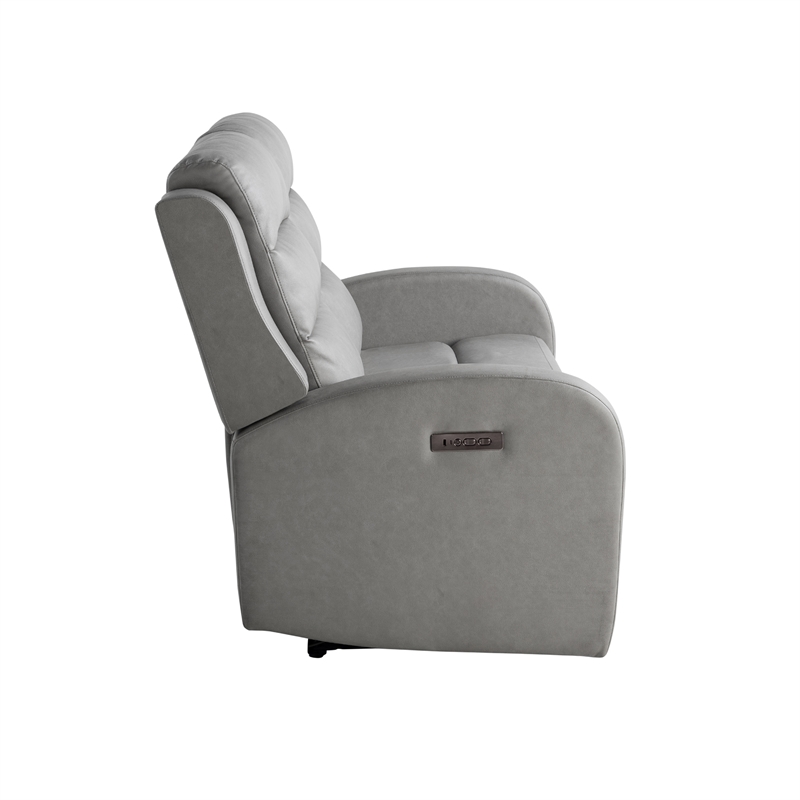 Relax A Lounger Ashland Power Recliner Loveseat in Gray Vegan Faux Leather