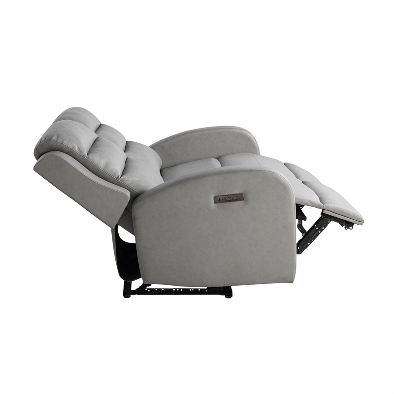 Relax A Lounger Ashland Power Recliner Loveseat in Gray Vegan Faux Leather