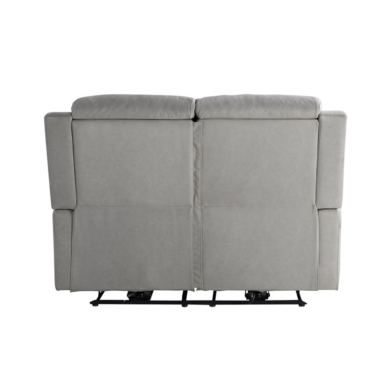Relax A Lounger Ashland Power Recliner Loveseat in Gray Vegan Faux Leather
