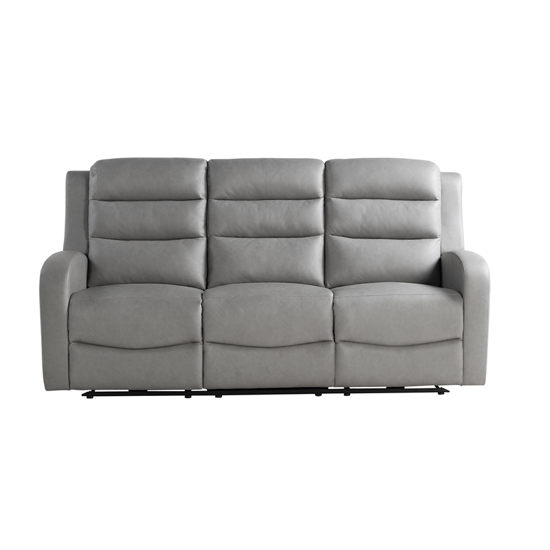 Relax A Lounger Ashland Power Recliner Sofa in Gray Vegan Faux Leather