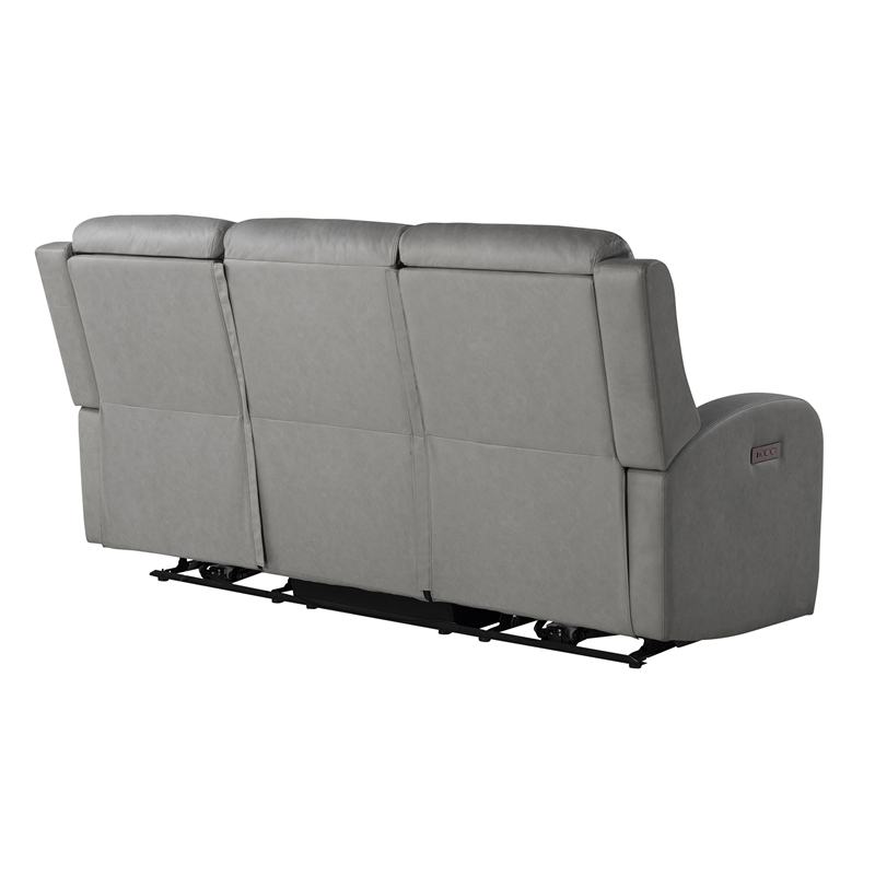 Relax A Lounger Ashland Power Recliner Sofa in Gray Vegan Faux Leather