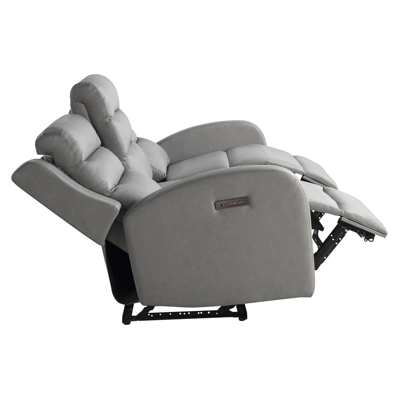 Relax A Lounger Ashland Power Recliner Sofa in Gray Vegan Faux Leather