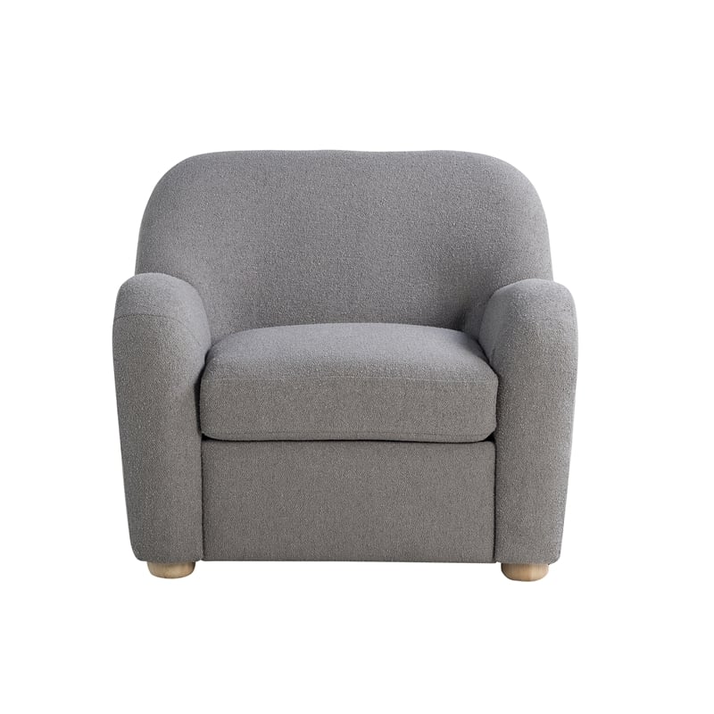 Studio Living Greenville Chair in Gray Boucle Fabric Upholstery