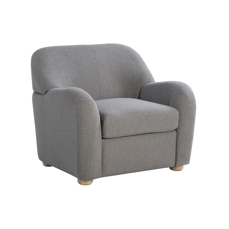 Studio Living Greenville Chair in Gray Boucle Fabric Upholstery