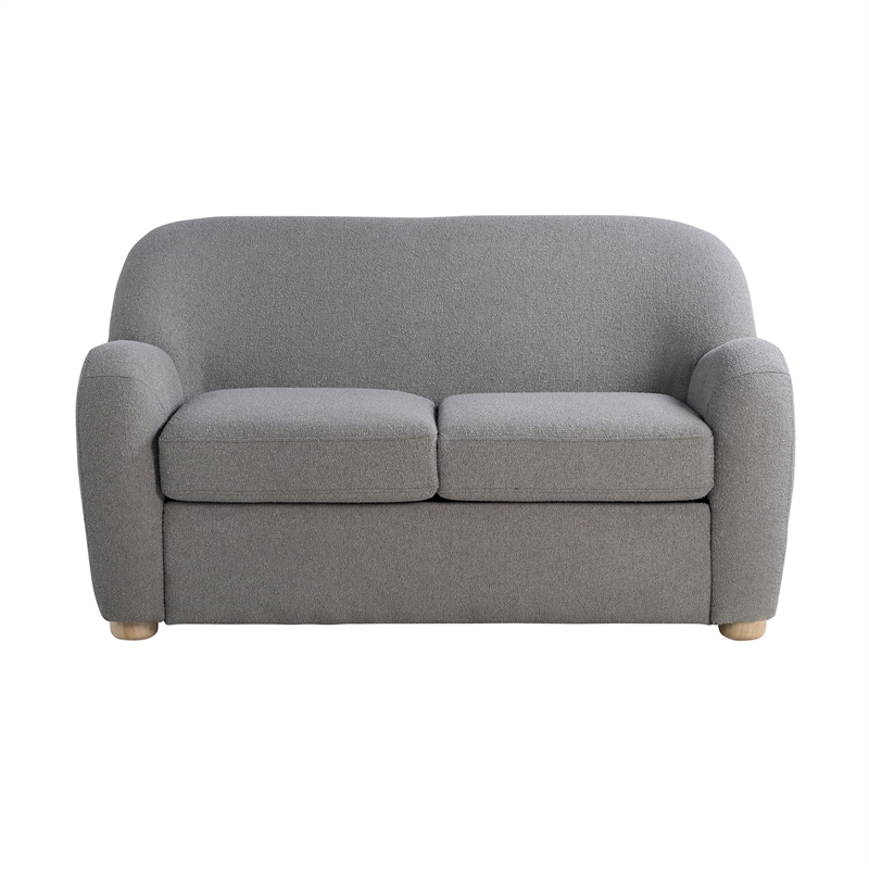 Studio Living Greenville Loveseat in Gray Boucle Fabric Upholstery
