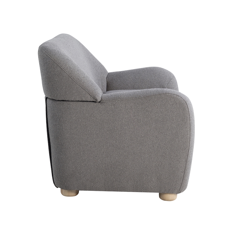 Studio Living Greenville Loveseat in Gray Boucle Fabric Upholstery