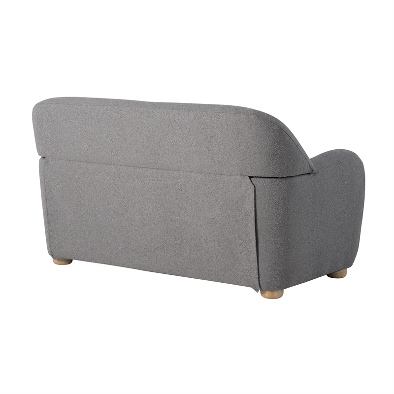 Studio Living Greenville Loveseat in Gray Boucle Fabric Upholstery