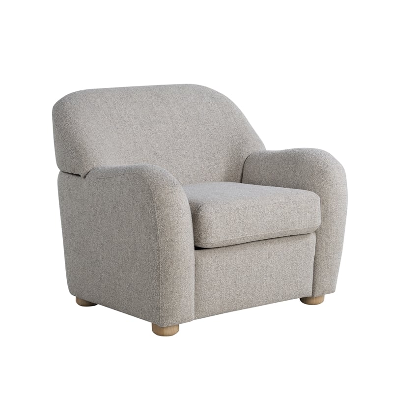 Studio Living Greenville Chair in Pebble Gray Boucle Fabric Upholstery