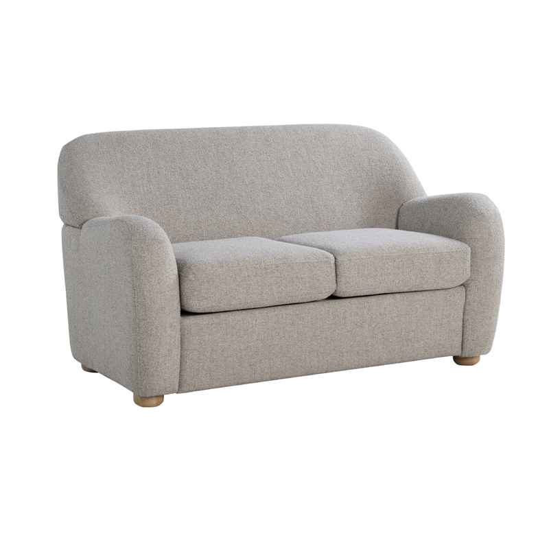 Studio Living Greenville Loveseat in Pebble Gray Boucle Fabric