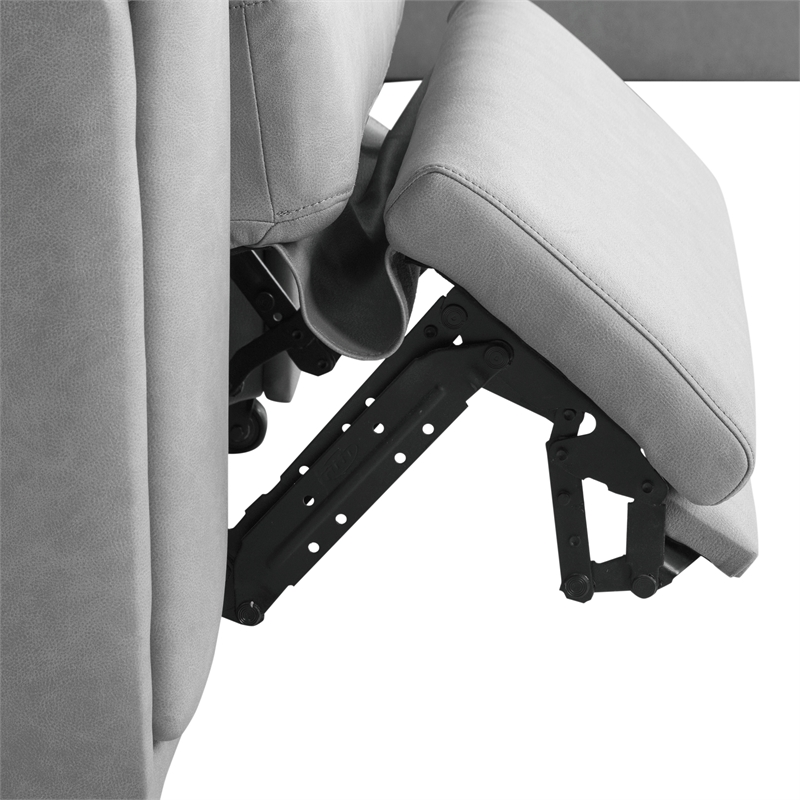 Relax A Lounger Princeton Sectional Recliner Sofa in Gray Vegan Faux Leather