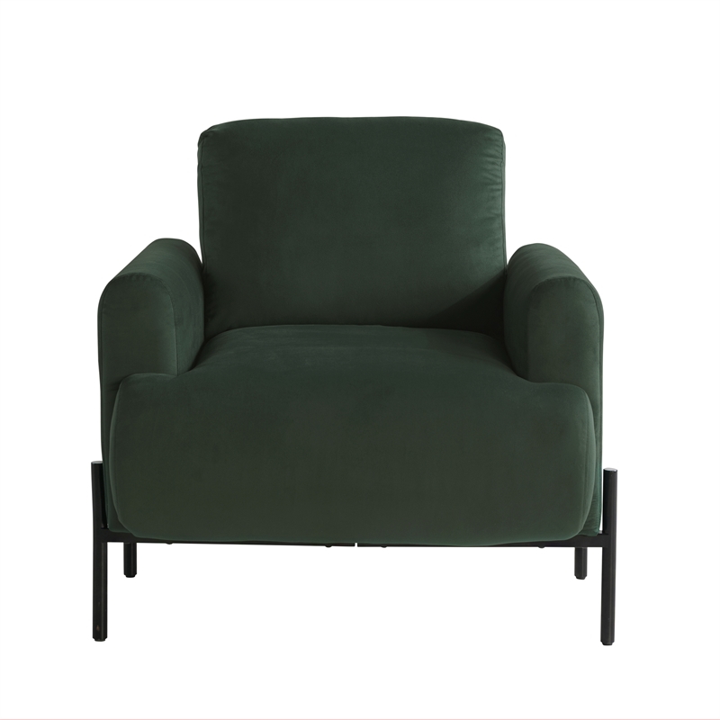 Studio Living Kensington Accent Chair in Green Velvet Fabric