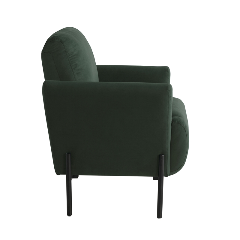 Studio Living Kensington Accent Chair in Green Velvet Fabric