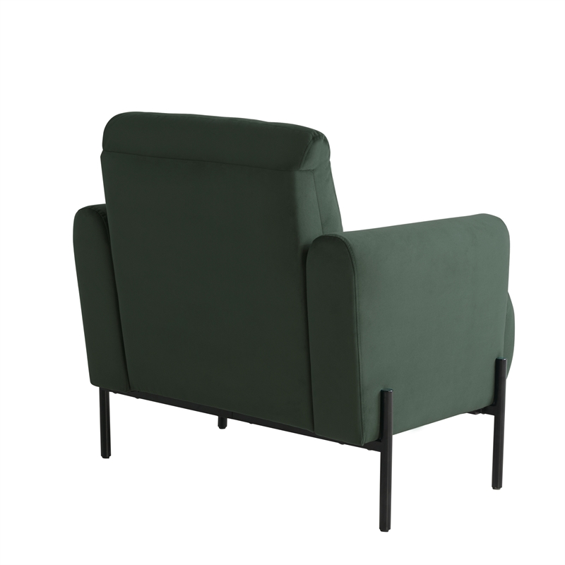 Studio Living Kensington Accent Chair in Green Velvet Fabric