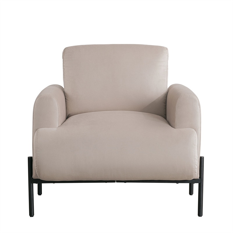 Studio Living Kensington Accent Chair in Taupe Velvet Fabric