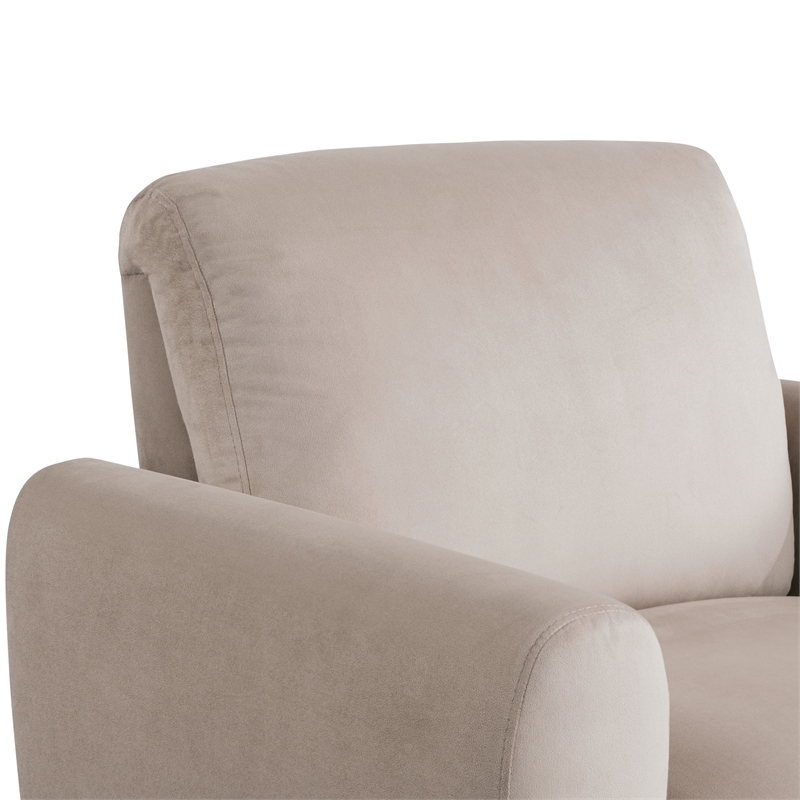 Studio Living Kensington Accent Chair in Taupe Velvet Fabric