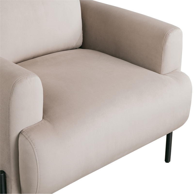 Studio Living Kensington Accent Chair in Taupe Velvet Fabric