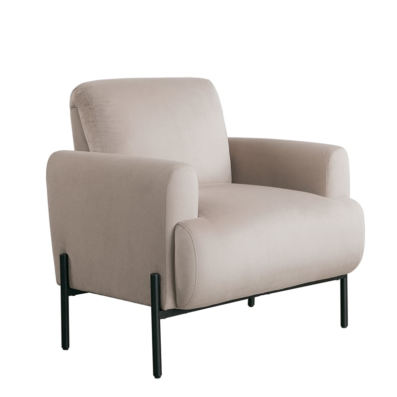 Studio Living Kensington Accent Chair in Taupe Velvet Fabric