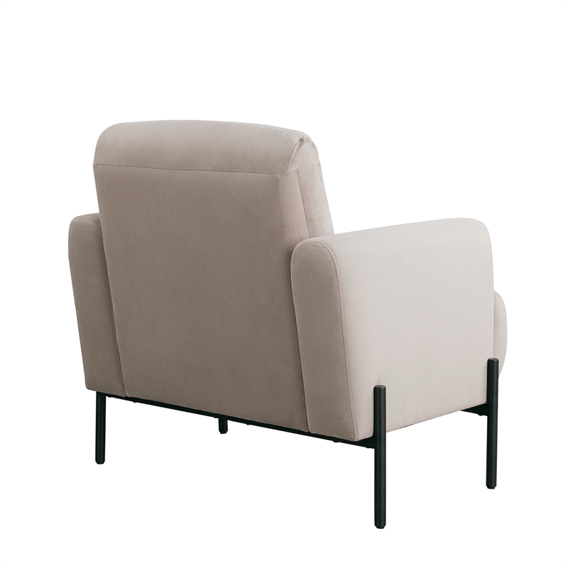 Studio Living Kensington Accent Chair in Taupe Velvet Fabric