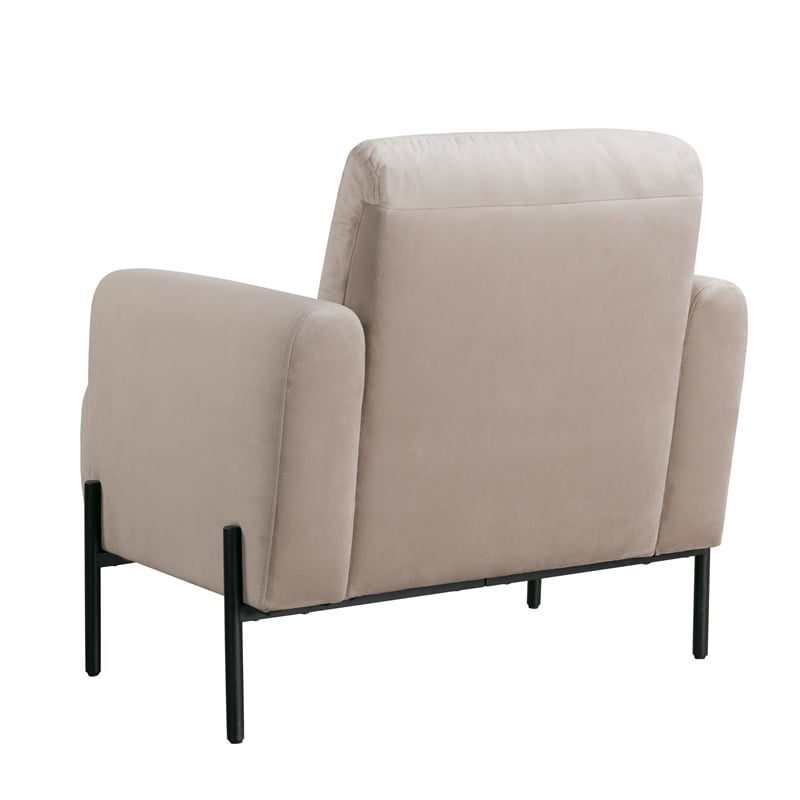 Studio Living Kensington Accent Chair in Taupe Velvet Fabric