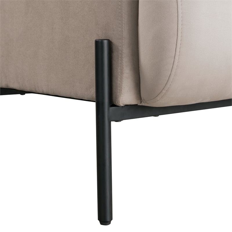 Studio Living Kensington Accent Chair in Taupe Velvet Fabric