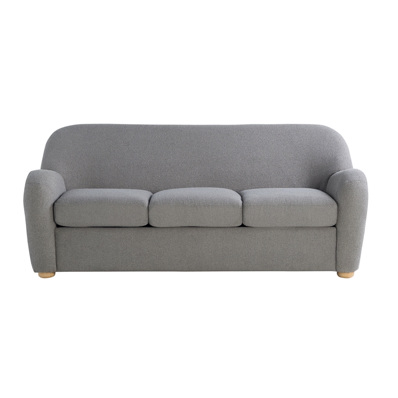 Studio Living Greenville Sofa in Gray Boucle Fabric Upholstery