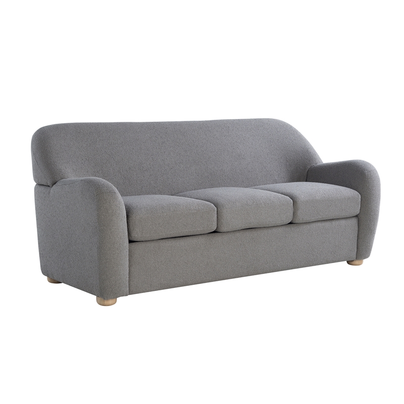 Studio Living Greenville Sofa in Gray Boucle Fabric Upholstery