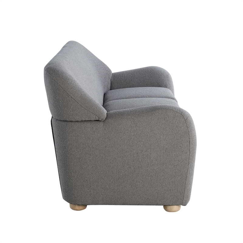Studio Living Greenville Sofa in Gray Boucle Fabric Upholstery