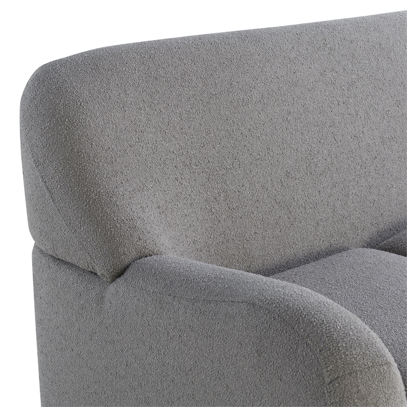 Studio Living Greenville Sofa in Gray Boucle Fabric Upholstery