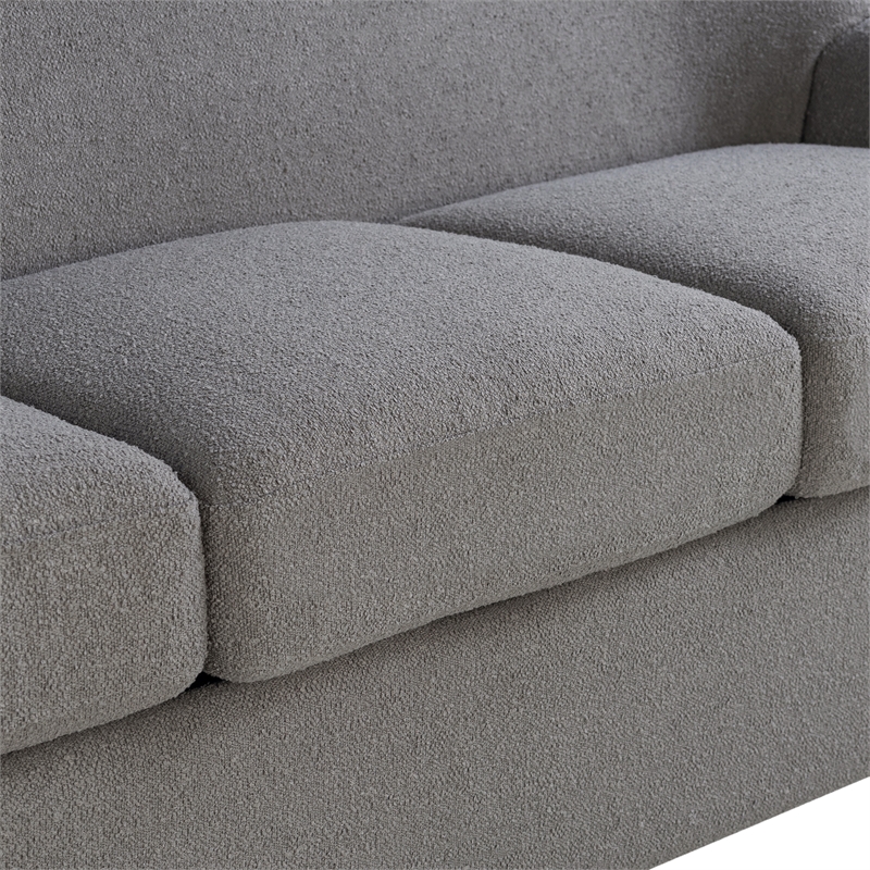 Studio Living Greenville Sofa in Gray Boucle Fabric Upholstery