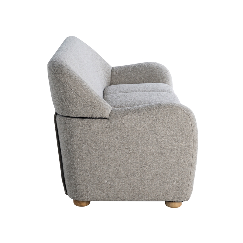 Studio Living Greenville Sofa in Pebble Gray Boucle Fabric Upholstery