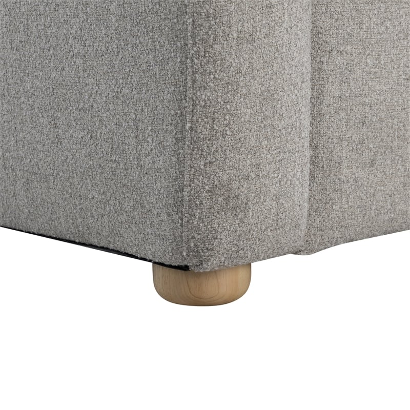Studio Living Greenville Sofa in Pebble Gray Boucle Fabric Upholstery