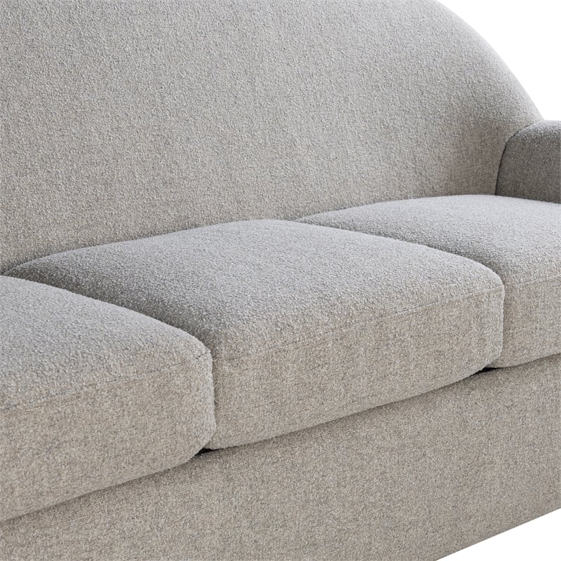 Studio Living Greenville Sofa in Pebble Gray Boucle Fabric Upholstery