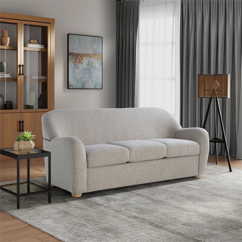 Studio Living Greenville Sofa in Pebble Gray Boucle Fabric Upholstery