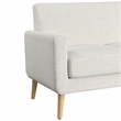 Studio Living Solano Bumper Sectional Sofa in Cream Woven Fabric