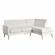 Studio Living Solano Bumper Sectional Sofa in Cream Woven Fabric