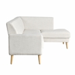 Studio Living Solano Bumper Sectional Sofa in Cream Woven Fabric