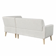 Studio Living Solano Bumper Sectional Sofa in Cream Woven Fabric