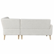 Studio Living Solano Bumper Sectional Sofa in Cream Woven Fabric