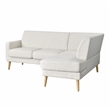 Studio Living Solano Bumper Sectional Sofa in Cream Woven Fabric