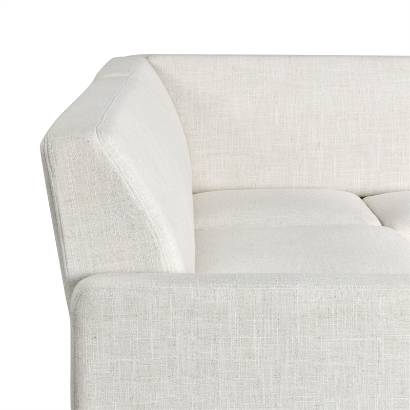 Studio Living Solano Bumper Sectional Sofa in Cream Woven Fabric